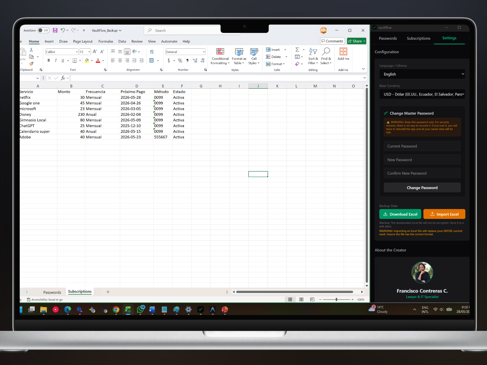 Vaultflow Backup (Excel)